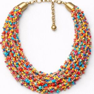 Colorful Rainbow Multistrand Statement Necklace 🌈